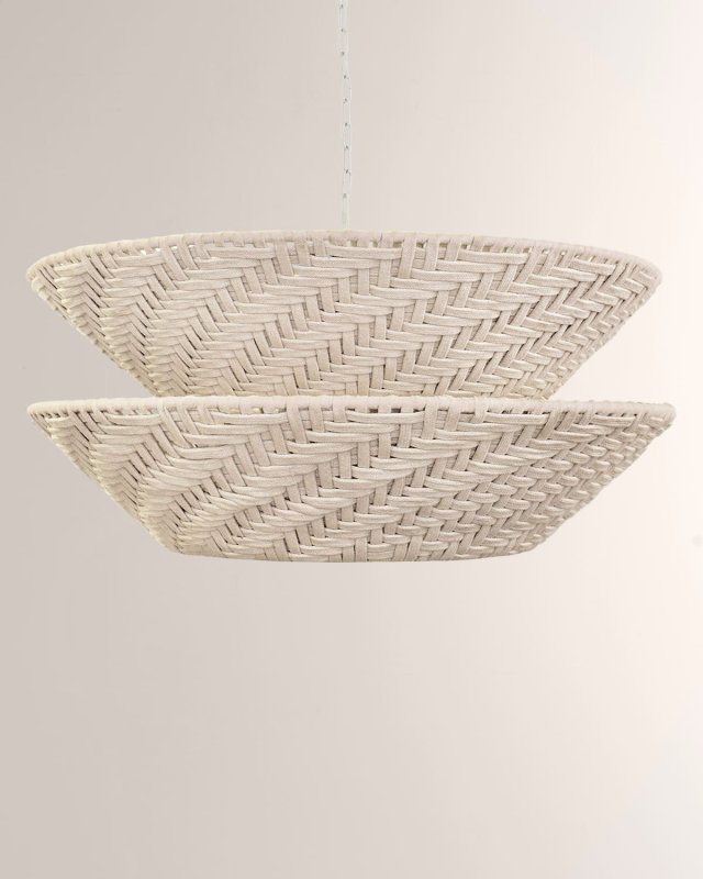Takoda 33" 3-Light Tiered Woven Chandelier